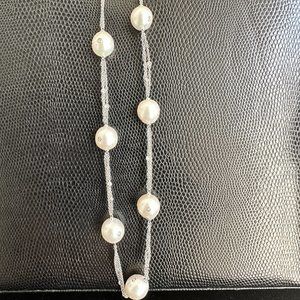 Beautiful Large Tin Cup Pearl and Diamond Necklace